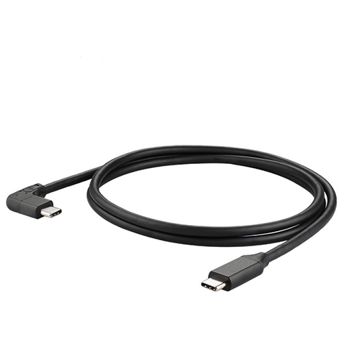 【72】USB 3.1 Type-C/C侧弯 公对公 魔带线 10Gbps 铝壳裸线黑色