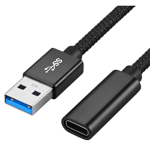 【42】USB 3.1 A公/TYPE-C母 黑色（铝壳+PP纱编网）