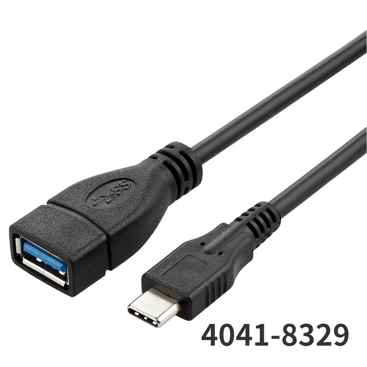【94】USB3.0 Type-C公 to USB  A母 5Gbps PVC塑胶款 OTG 黑色/白色