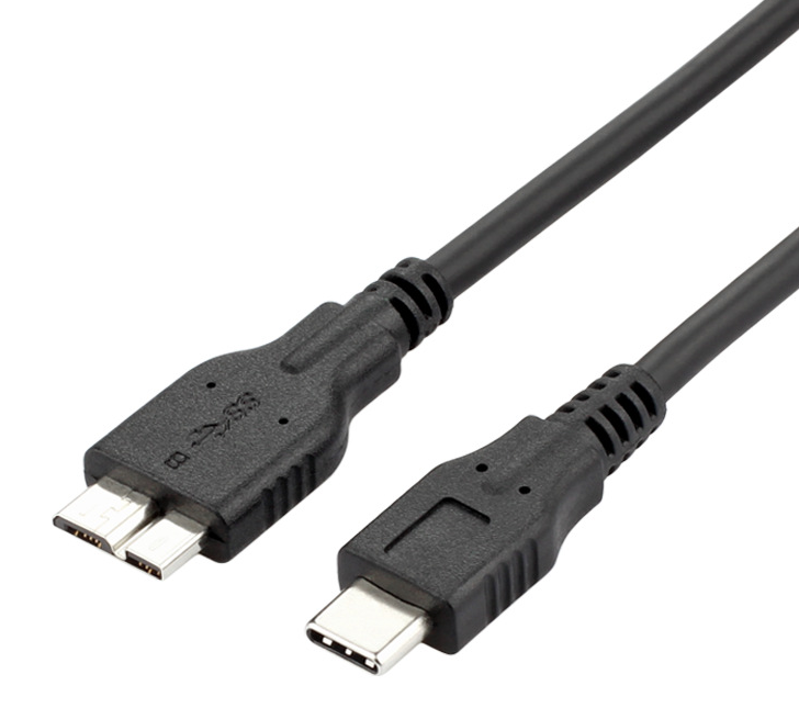 USB3.0  Type-C to USB3.0 Micro-B 5Gbps 塑胶头裸线 黑色/白色