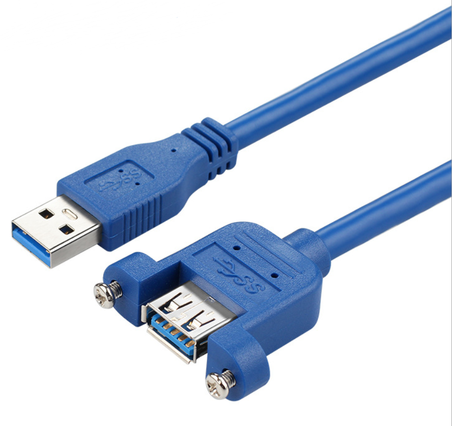 【103】USB3.0 AM-AF（带螺母） 5Gbps 蓝色