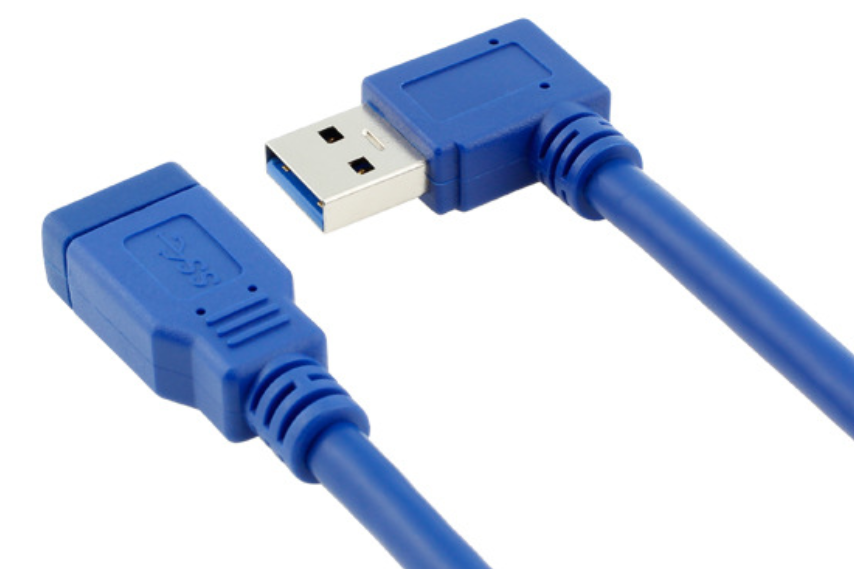 【44】USB3.0 AM（侧90°孔朝下/上）/AF（全包）蓝色 5Gbps