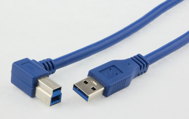 【43】【116】USB3.0 AM/BM 90°  蓝色  5Gbps