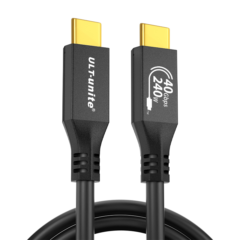 【277】USB4 40Gbps铝壳PVC线身 240W 镀银同轴线