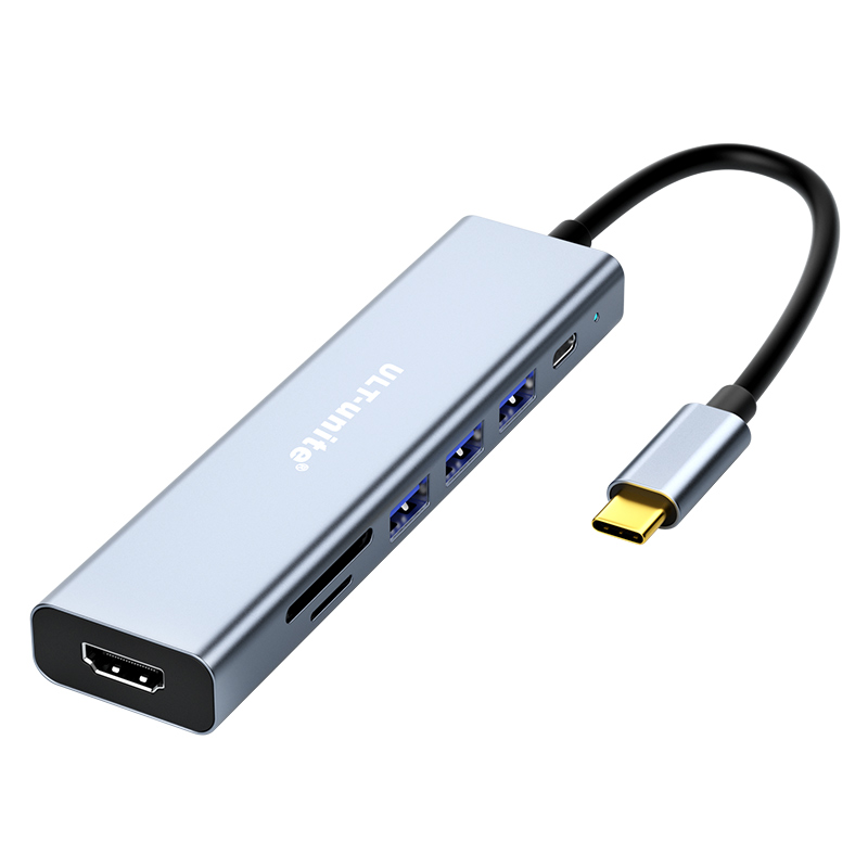 【537】6合1千兆网口+USB3.0X3+PD100W+HDMI4K60Hz