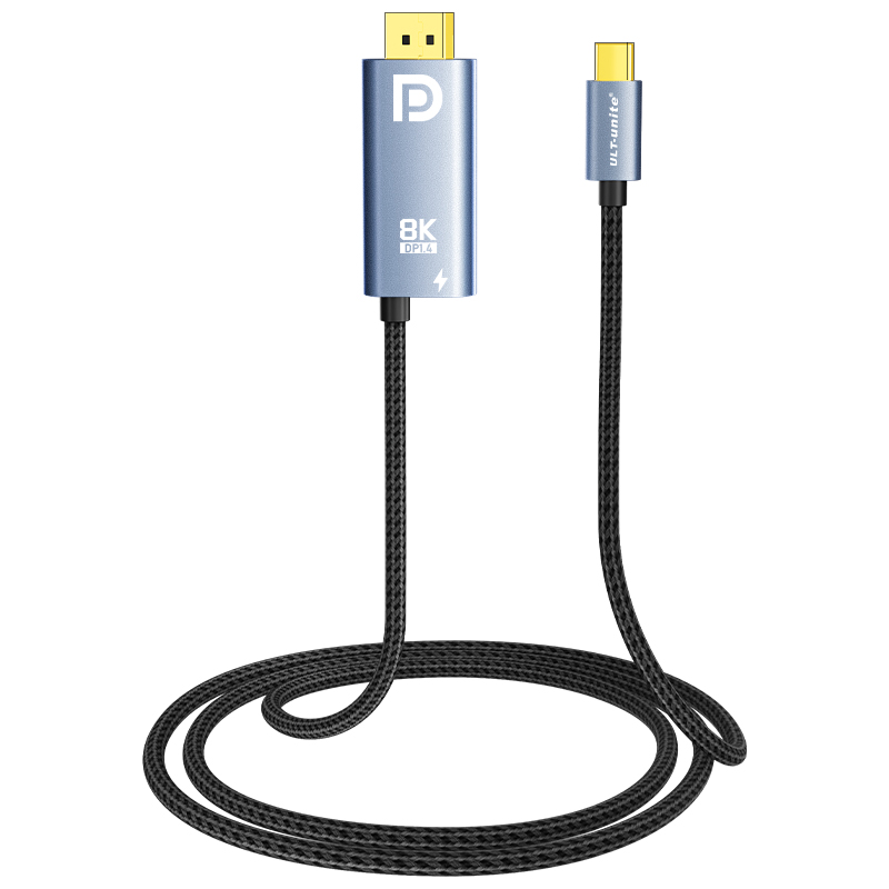 【329】TYPE-C转DP 8K60HZ带供电 铝壳编网