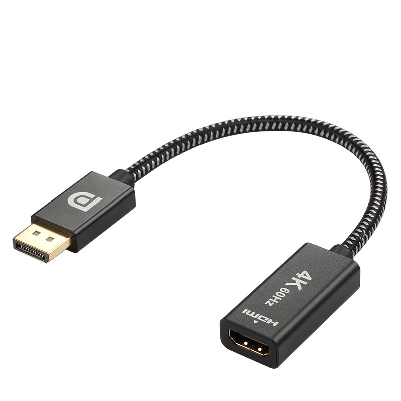 【62】DP/HDMI AF Adapter带网金属壳，银黑色 4K@60HZ