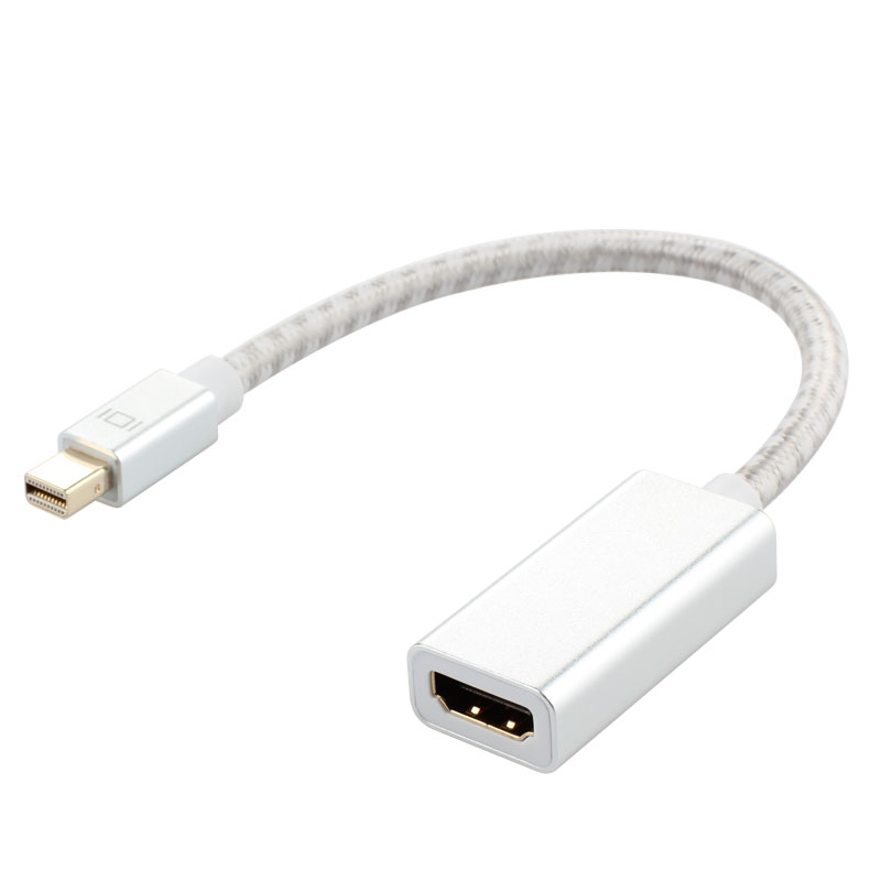 【59】MiniDP/HDMI  Adapter带网金属壳，银白色 1080@60HZ