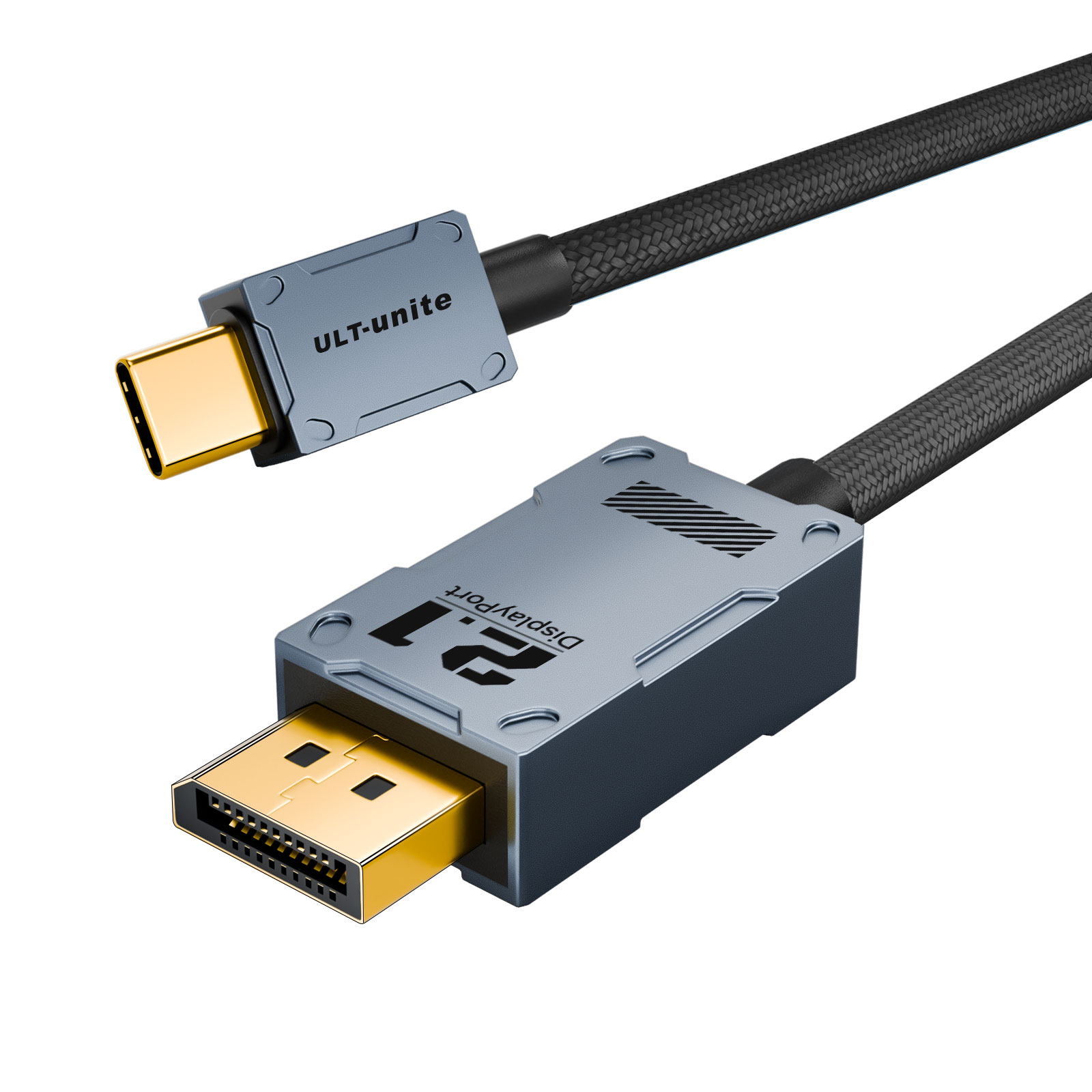 【522】TYFE-C TO DP2.1 0D:5.6mm 铝壳编网